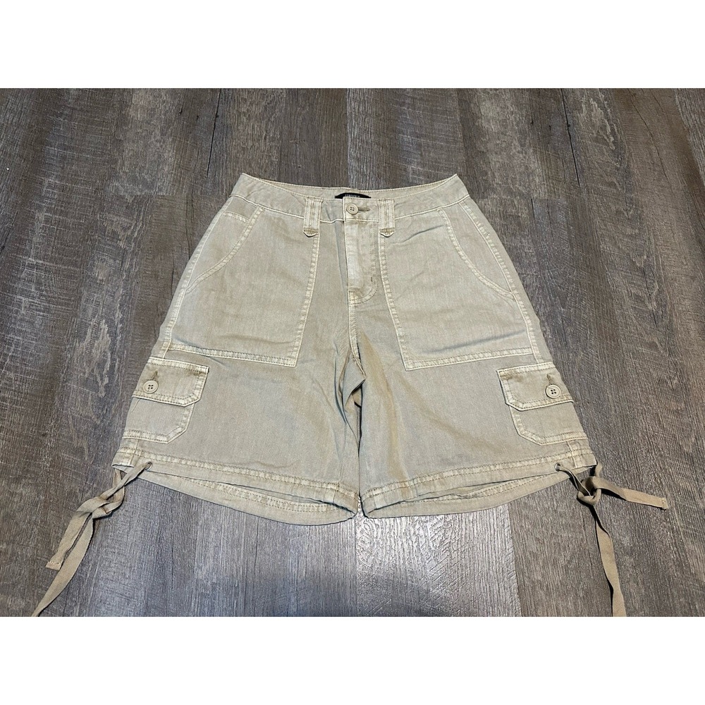 Forever 21 Vintage Bermuda Cargo Shorts Cotton Khaki XS Extra‎ Small Y2K